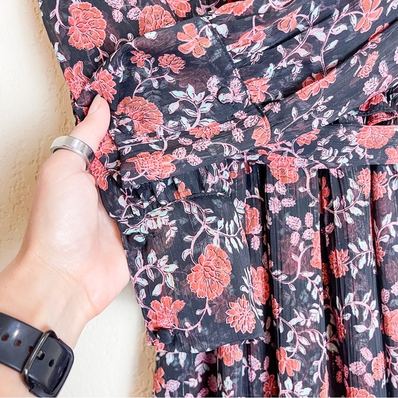 Misa Los Angeles Gabriela Dress Carnellian Blooms Floral Black Size XS - Picture 7 of 12